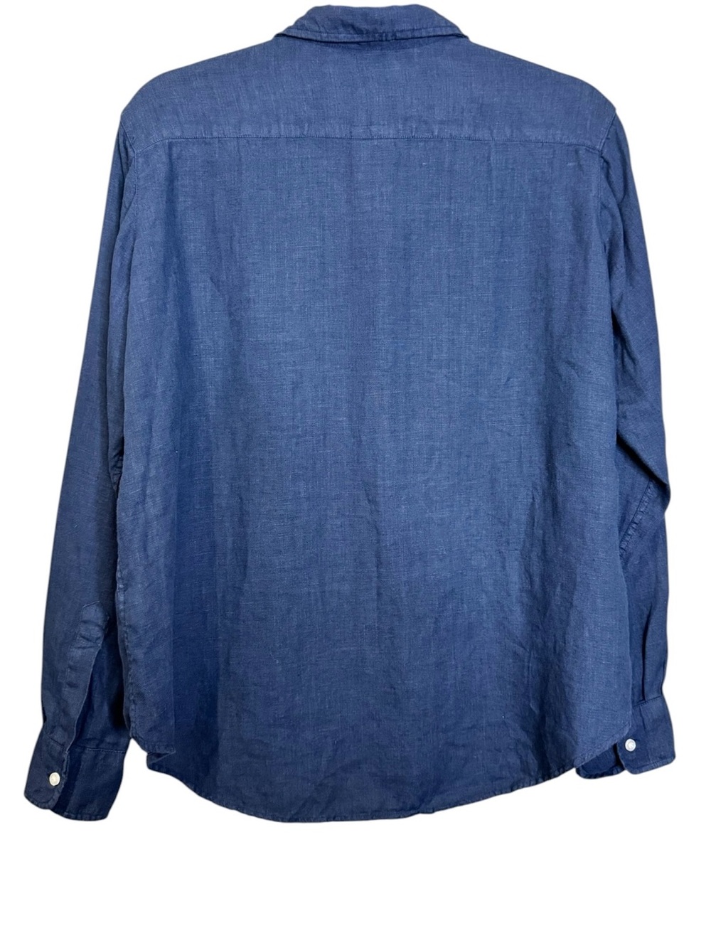 Frank & Eileen Eileen Linen Shirt Navy Relaxed Fit Button Up Top Women’s Small - Picture 3 of 9